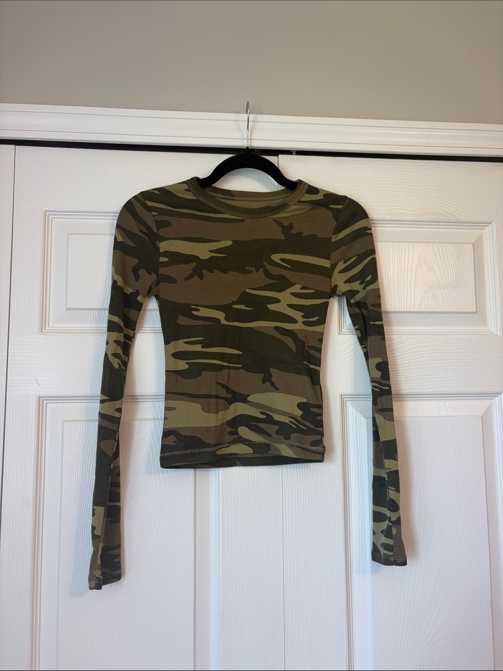 BDG Women's Green Camo Long Sleeve Top